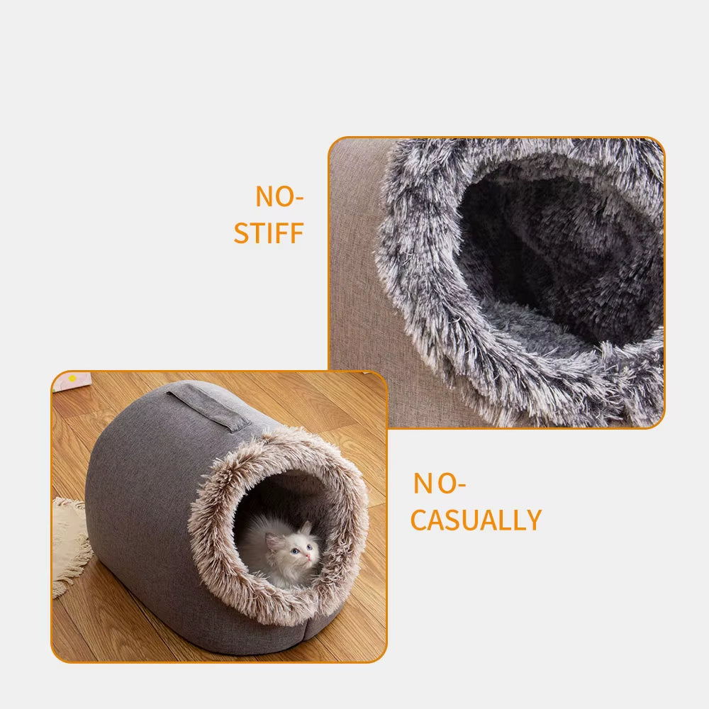 Self-Heating Winter Dog Bed and Comfortable Cat Sleeping Tent for Small to Medium Pets