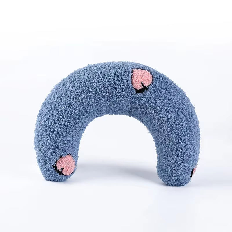 Premium U-Shaped Pet Pillow for Cats and Dogs - Plush, Thick-Filled, Cervical Support, Hypoallergenic, and Washable for Improved Sleep Quality