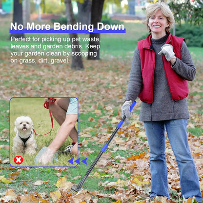 Dog Waste Management Set: Adjustable Stainless Steel Pooper Scooper Tray and Rake for All Dog Sizes