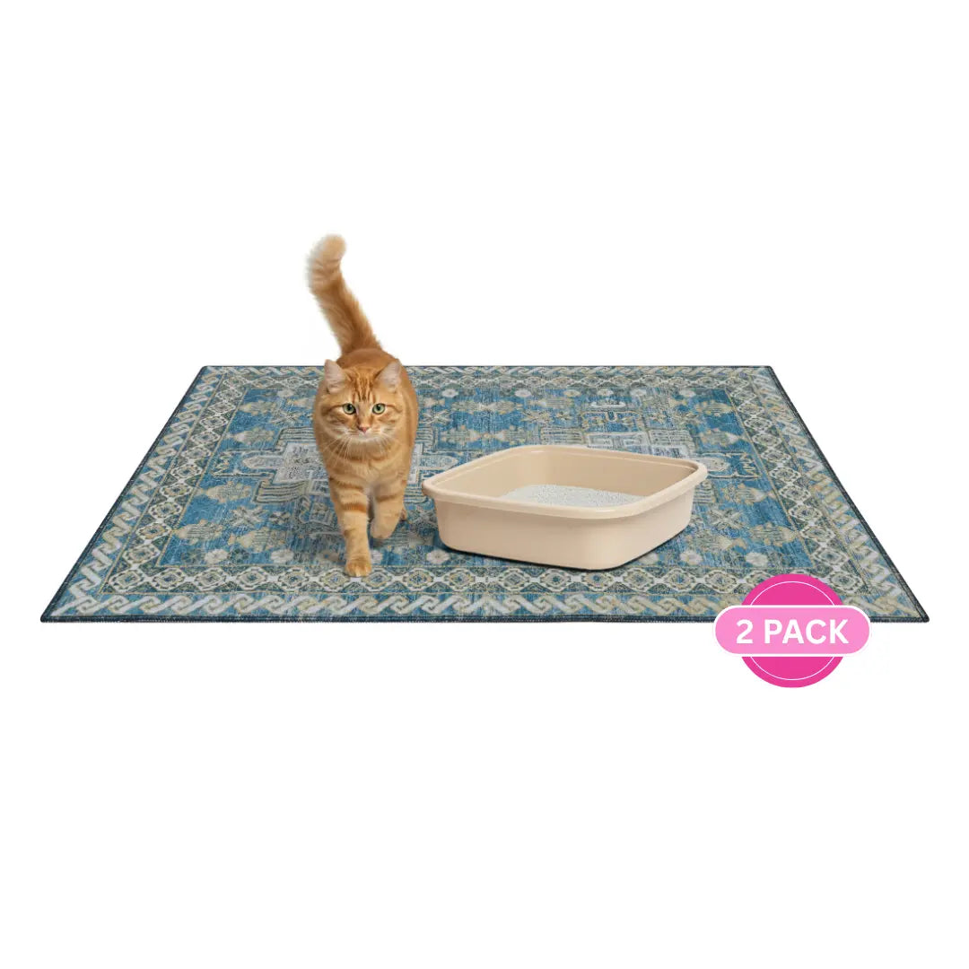 Lovewag Pets Reusable Dog Pads - Set of 2, Eco-Friendly and Leak-Proof, Available in Multiple Designs: Blue Mesa, Blue Hazel, Guava Stripes, Heirloom Rose, Sizes 36" x 48" and 28" x 41