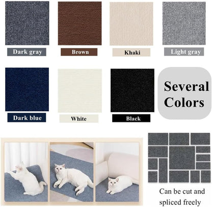 Self-Adhesive Cat Scratch Furniture Protector Mat - Customizable Scratch Pad for Cat Trees, Doors, and Couches (Dark Gray, 11.8 x 23 Inches)