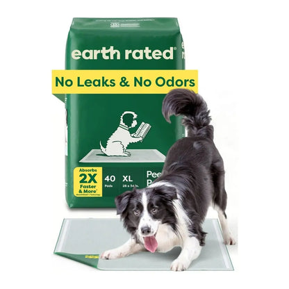 Earth Rated Max Absorbency Puppy Pee Pads - Leak-Proof, Unscented, Large (22” x 23”), 40 Count, Enhanced Odor Control and Rapid Absorption