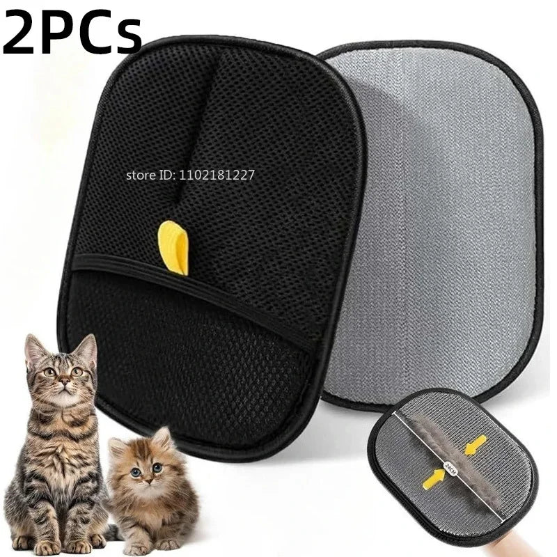 Professional Double-Sided Grooming Gloves for Efficient Pet Hair Removal from Carpets and Upholstery