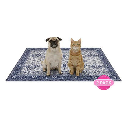 Lovewag Pets Reusable Dog Pads - Set of 2, Eco-Friendly and Leak-Proof, Available in Multiple Designs: Blue Mesa, Blue Hazel, Guava Stripes, Heirloom Rose, Sizes 36" x 48" and 28" x 41