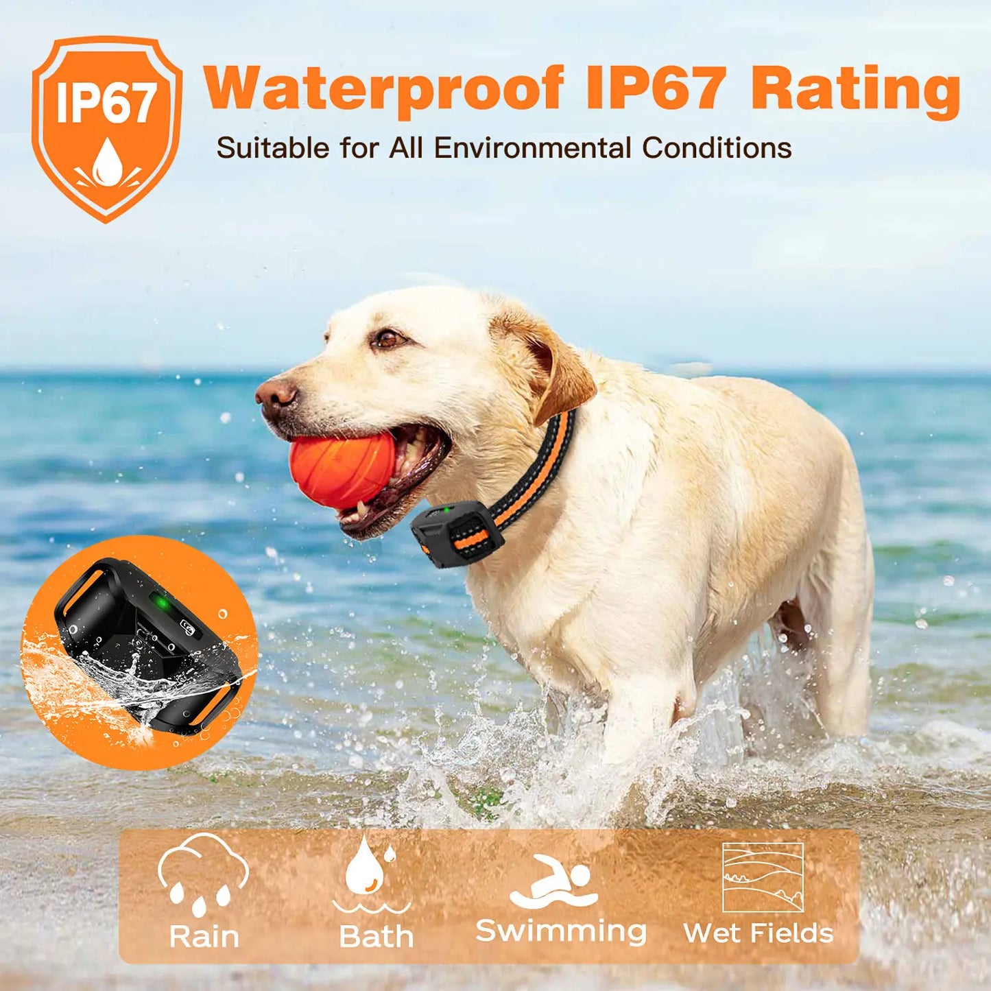 Professional Dog Training Collars with Remote Control, 3300Ft Range, Adjustable Nylon Strap, Multiple Training Modes (Beep, Vibration, Safe Shock), Rechargeable and Waterproof, Suitable for Dogs Weighing 5-150 lbs