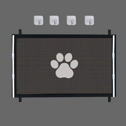 Premium Dog Safety Mesh Gate with 4 Hooks - Indoor and Outdoor Pet Enclosure Solution