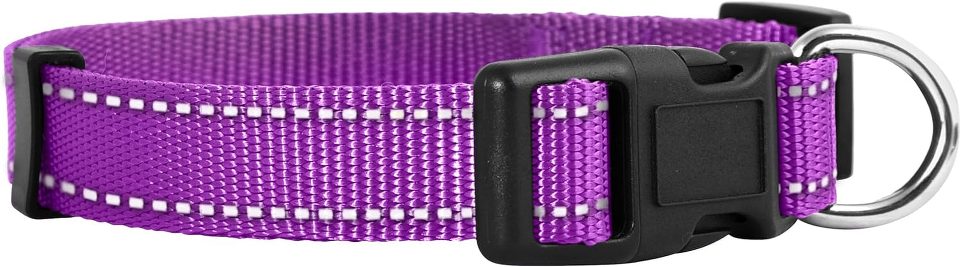 Adjustable Reflective Dog Collar in Vibrant Colors for Enhanced Night Safety, Suitable for Small, Medium, and Large Pets (Small, Purple)