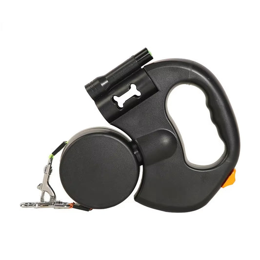 LED Automatic Retractable Dog Leash with Dual Heads and Built-in Storage Compartment - Premium Pet Accessories