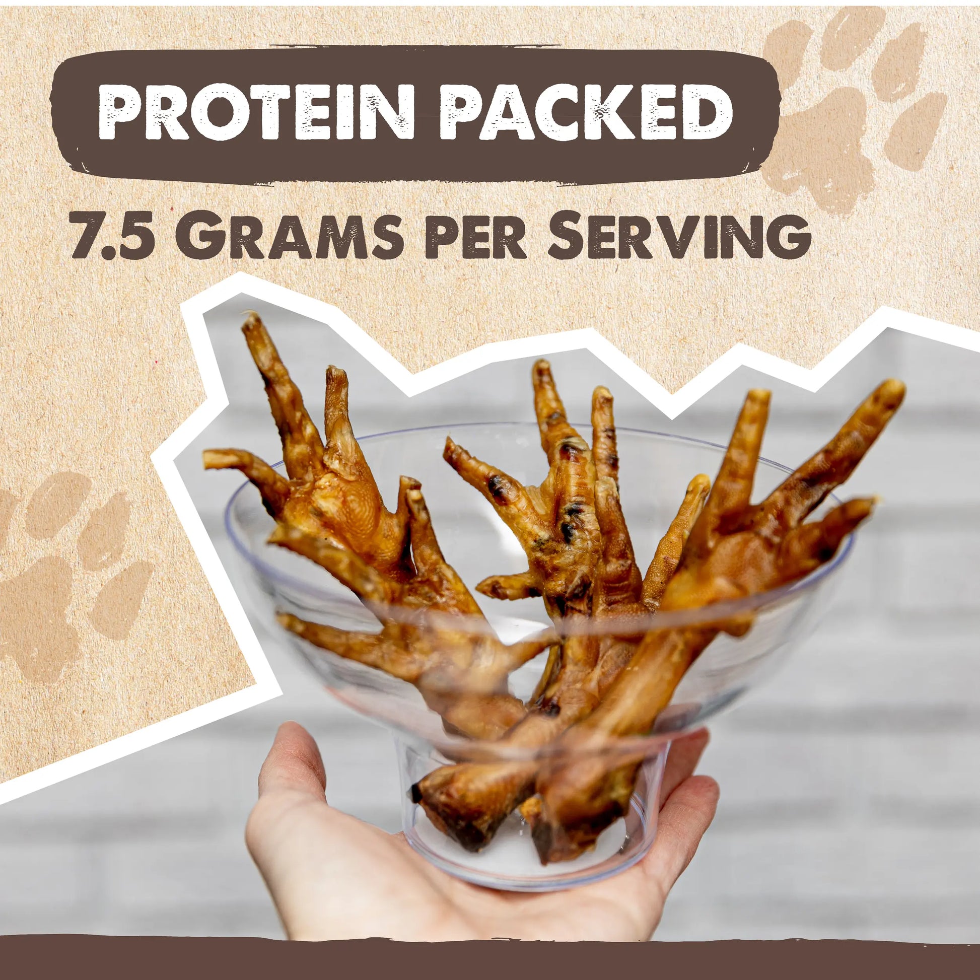 Mighty Paw Naturals All-Natural Chicken Feet Dog Chews - Crunchy, Protein-Dense, Grain-Free Treats for Joint Health