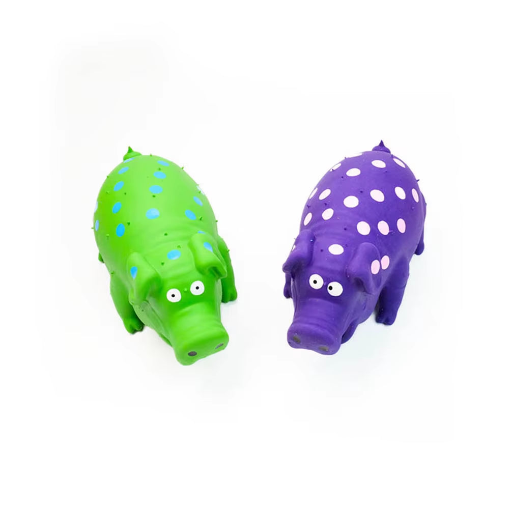 Durable Squeaky Latex Pig Toy for Dogs - Chew and Molar Puzzle Supplies