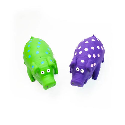 Durable Squeaky Latex Pig Toy for Dogs - Chew and Molar Puzzle Supplies