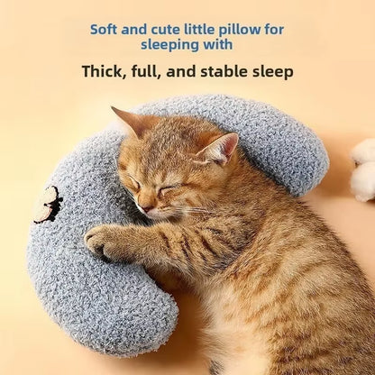 Premium U-Shaped Pet Pillow for Cats and Dogs - Plush, Thick-Filled, Cervical Support, Hypoallergenic, and Washable for Improved Sleep Quality