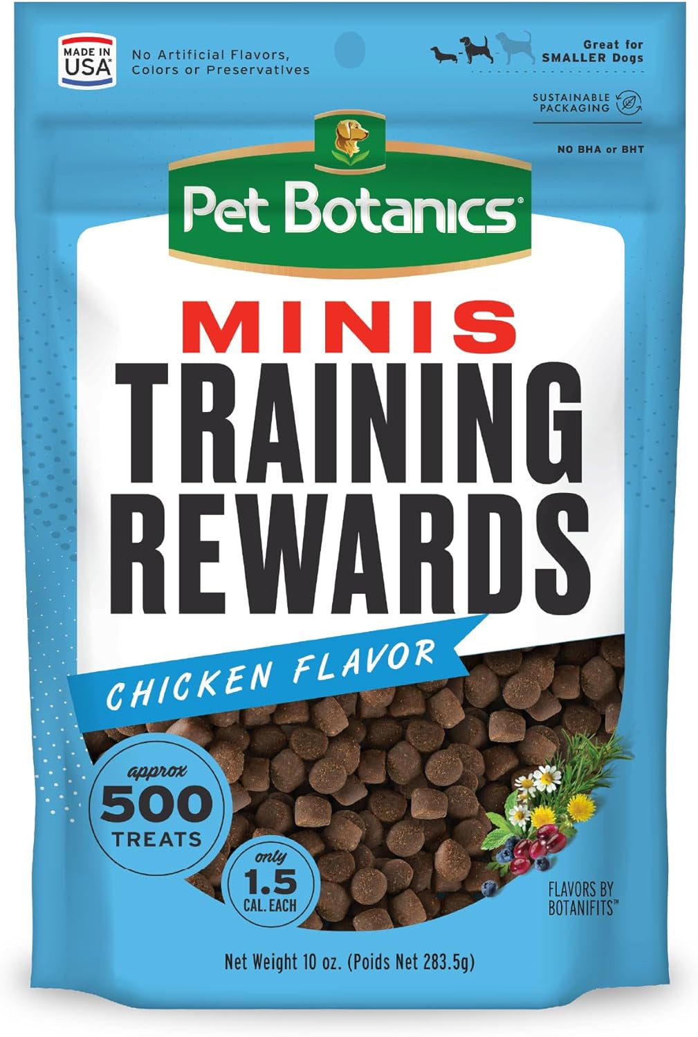 10 Oz. Pouch of Chicken Flavor Mini Soft & Chewy Training Rewards, 500 Treats per Bag, Preferred by Leading Trainers