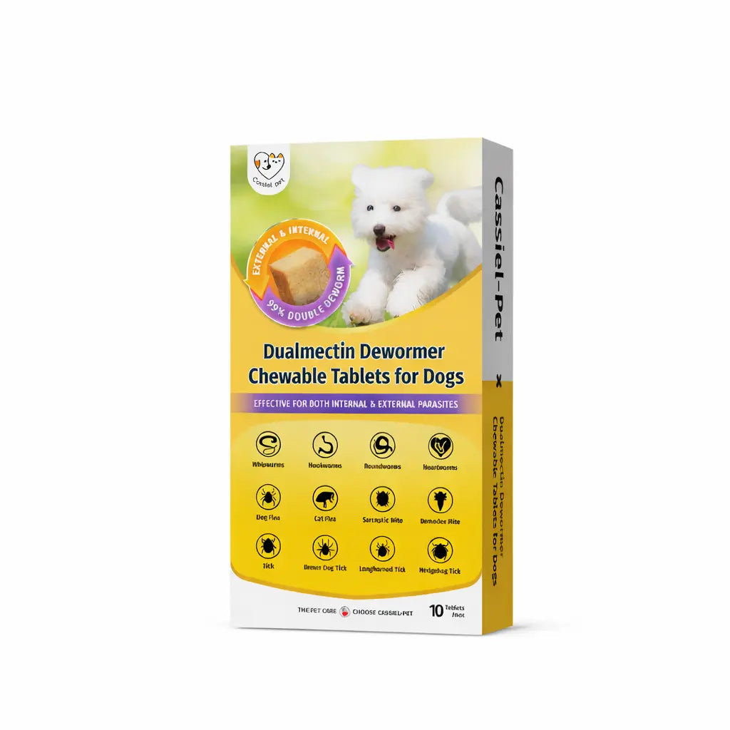 Cassicel-Pet Natural Dog Parasite Support Chews - Herbal Deworming Treats with Chicken Flavor for Digestive, Skin, and Immune Health Support