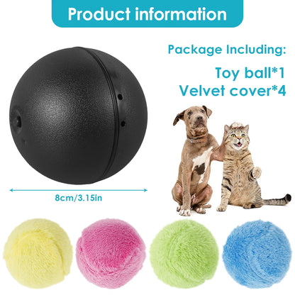 Interactive Electric Rolling Ball Toy for Cats - Plush Squeaky Balls for Indoor Playtime