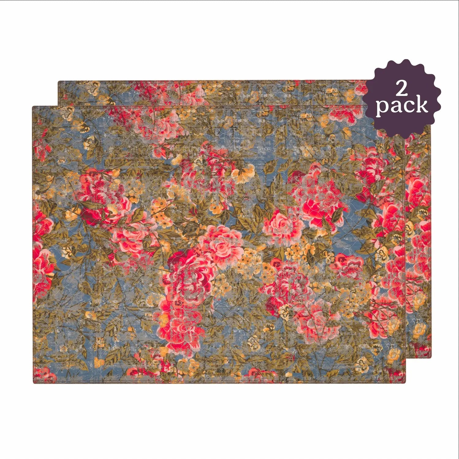 Lovewag Pets Reusable Dog Pads - Set of 2, Eco-Friendly and Leak-Proof, Available in Multiple Designs: Blue Mesa, Blue Hazel, Guava Stripes, Heirloom Rose, Sizes 36" x 48" and 28" x 41