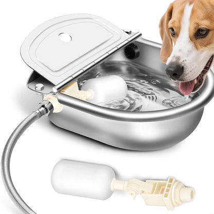 Automatic Pet Water Dispenser with Drain Plug and Hose for Convenient Refilling - Fountain Design