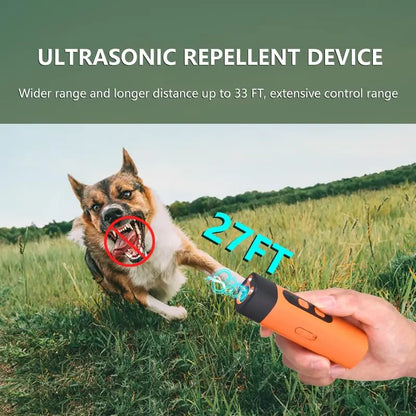 Rechargeable Sonic Dog Bark Deterrent - 25kHz Frequency Transmitter for Safe Anti-Bark Training, 50ft Range, Indoor/Outdoor Use