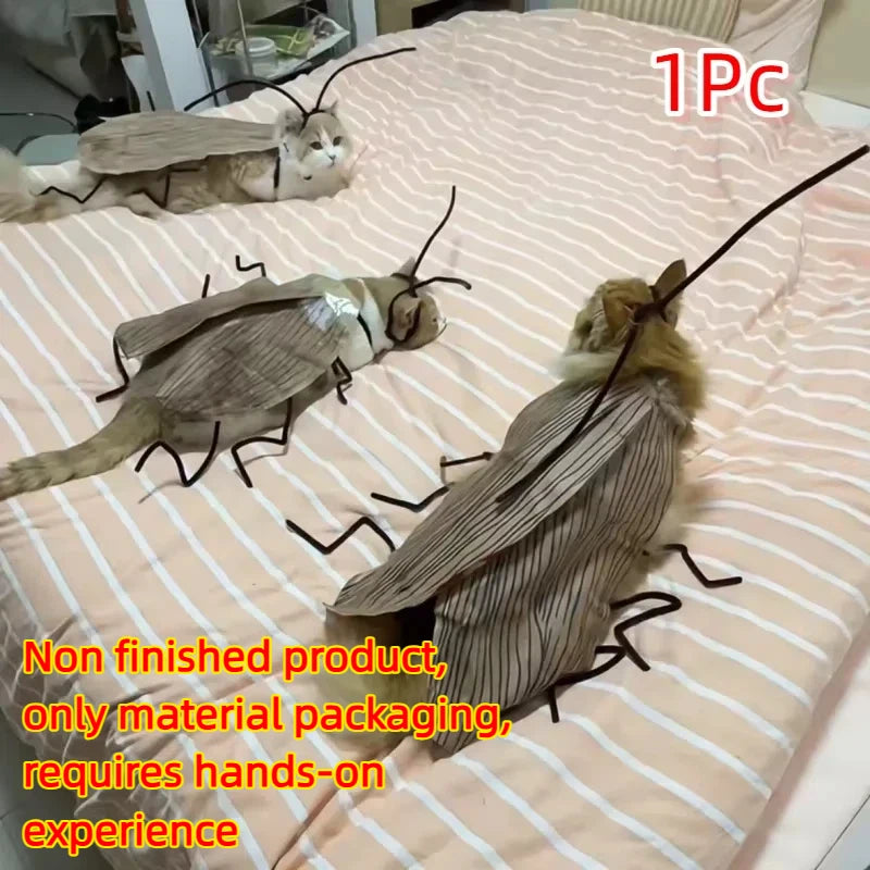 Realistic Cockroach Cat Costume with Detachable Wings - Humorous Cat Outfit for Cosplay and Dress-Up DIY Kit