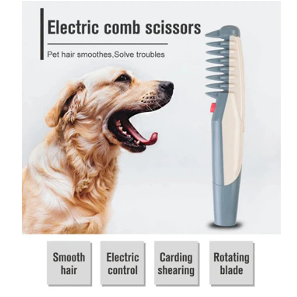 Electric Pet Grooming Comb for Dogs and Cats - Mat and Tangle Removal Solution