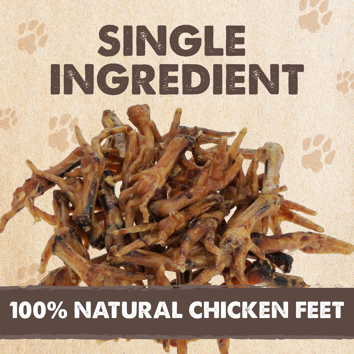 Mighty Paw Naturals All-Natural Chicken Feet Dog Chews - Crunchy, Protein-Dense, Grain-Free Treats for Joint Health