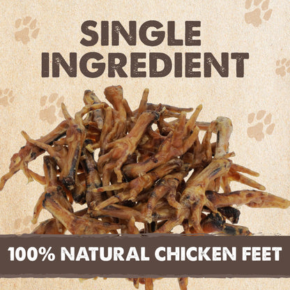 Mighty Paw Naturals All-Natural Chicken Feet Dog Chews - Crunchy, Protein-Dense, Grain-Free Treats for Joint Health