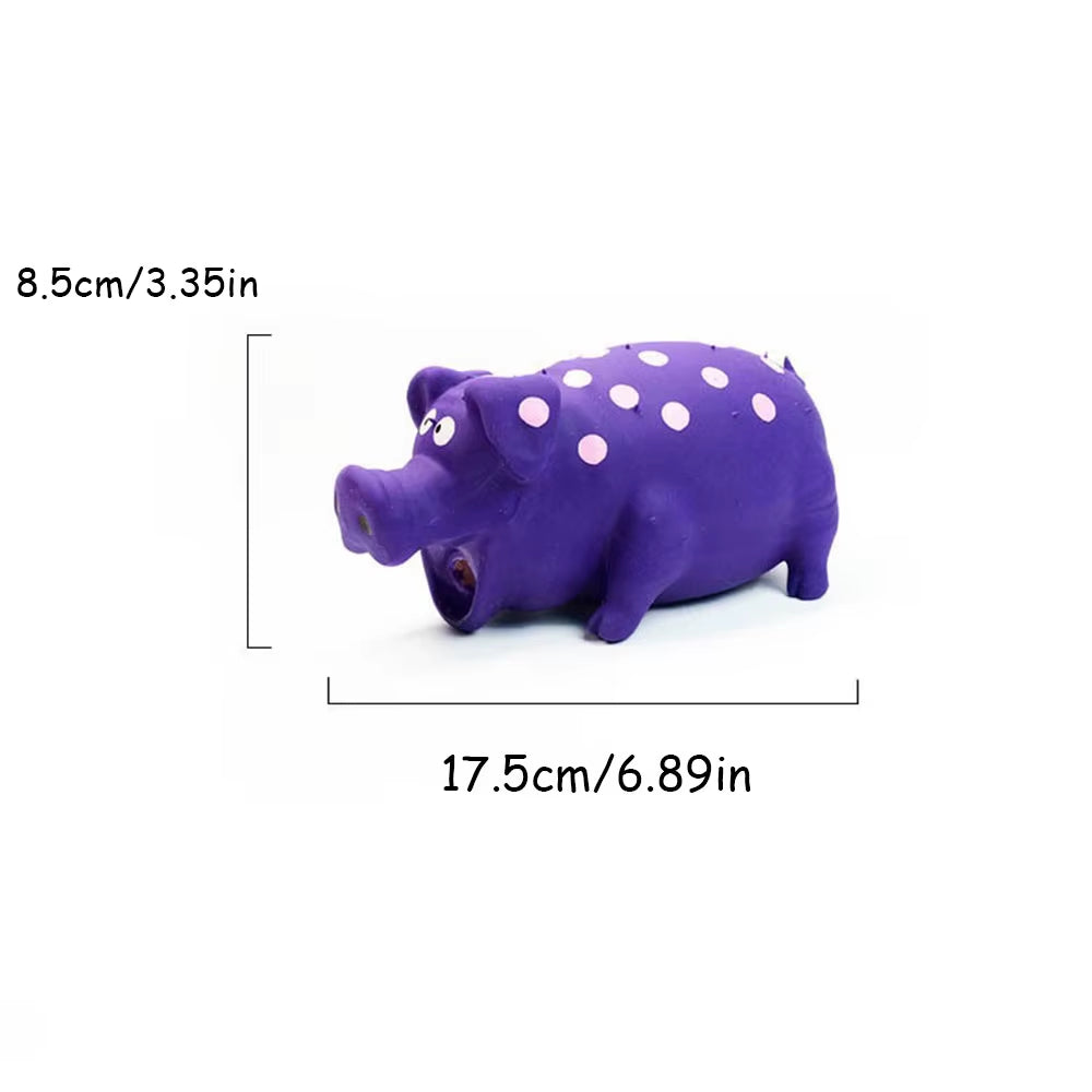 Durable Squeaky Latex Pig Toy for Dogs - Chew and Molar Puzzle Supplies