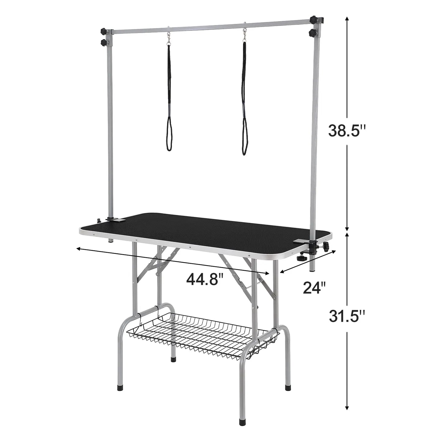 VEVOR Professional Pet Grooming Table with Two Arms and Clamp, 46'' Foldable Grooming Station for Medium and Small Dogs, Includes Free No-Sit Haunch Holder and Grooming Loop, Supports Up to 330 lbs