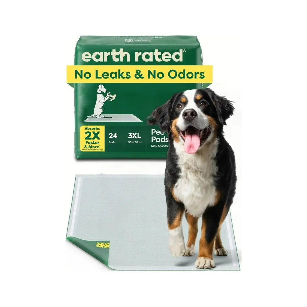 Earth Rated Max Absorbency Puppy Pee Pads - Leak-Proof, Unscented, Large (22” x 23”), 40 Count, Enhanced Odor Control and Rapid Absorption