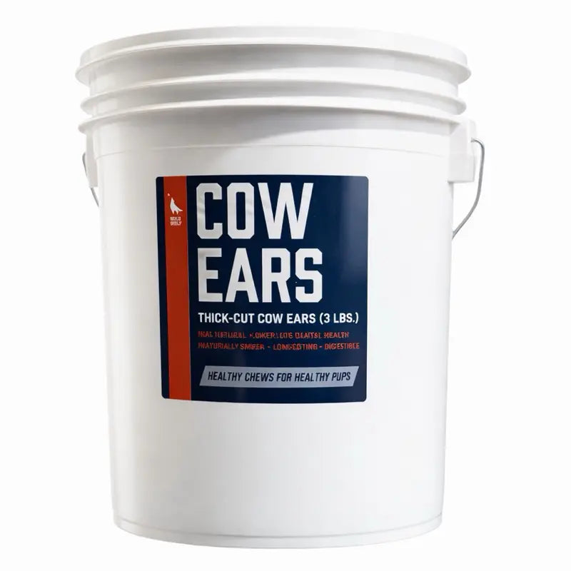 Thick-Cut Cow Ears (3 lb Bucket) - 100% Natural High-Protein Dog Chew Treats