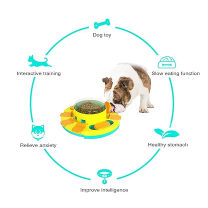 Interactive Dog Puzzle Toy and Slow Feeder for Enhanced Puppy IQ - Non-Slip Food Dispenser and Training Game for Pets