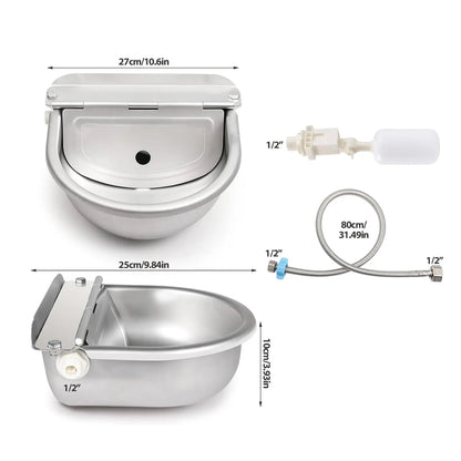 Automatic Pet Water Dispenser with Drain Plug and Hose for Convenient Refilling - Fountain Design