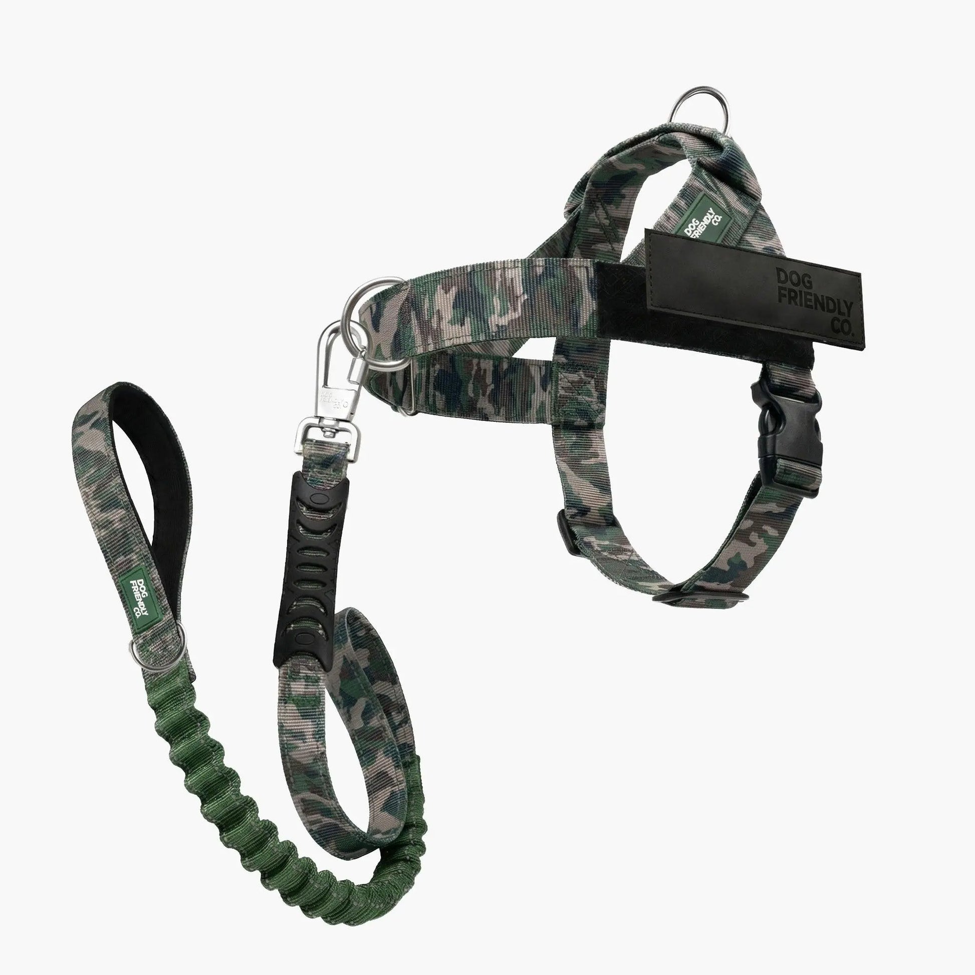 Dog Friendly Co. No-Pull Harness with D-Ring and Bungee Leash