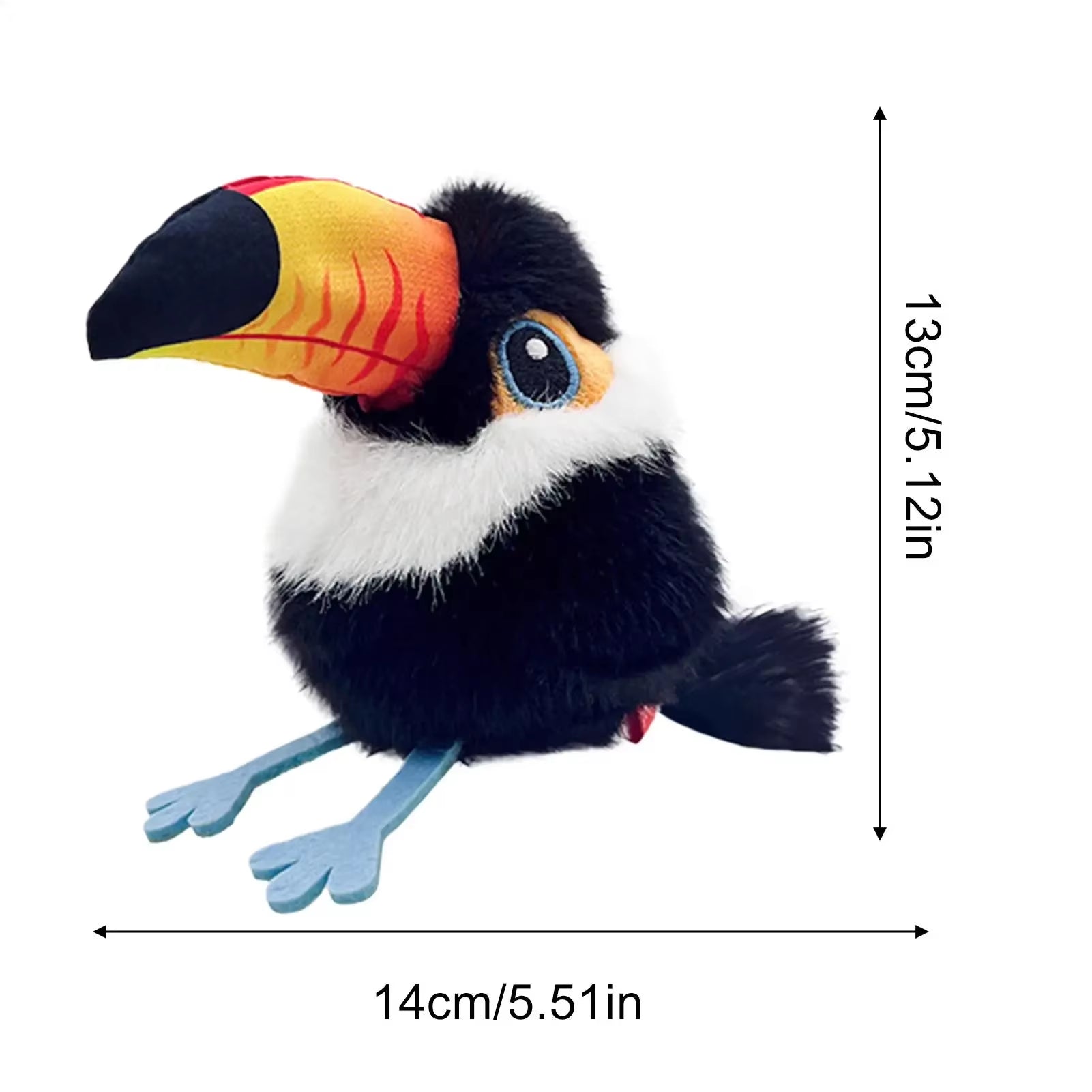 USB Rechargeable Interactive Plush Cat Toy with Flapping and Chirping Functions for Indoor Use
